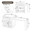 A diagram showing the dimensions of a kitchen island or table with an extension. Podgląd zdjęcia produktu