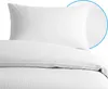 Hotelbettwäsche 100% Baumwolle Damast Streifen 4 mm Weiß Produktbild-Vorschau 1