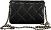 A black quilted handbag with a gold chain strap. Produktbild-Vorschau