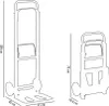 Two sack trucks of different sizes are shown with dimensions indicated by lines and text. Náhled obrázku produktu