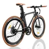 A black electric bicycle with tan accents is shown against a white background. Produktbild-Vorschau