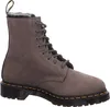 A single grey Dr. Martens boot with fur lining is shown against a white background. Produktbild-Vorschau