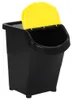 vidaXL Poubelle avec couvercles 3 pcs Empilable noir PP 120 Voir les images du produit 2