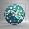 Wanduhr - Rund - Glasuhr - Adler Abstraktion - 30x30cm - Produktbild-Vorschau 3