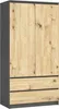 Kleiderschrank AKORD S90 Graphitgrau 90 cm 2 Türen 2 Produktbild-Vorschau 1