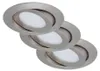 set di 3 luci LED da incasso, Ø 10,6 cm, 4,8 W, nichel Anteprima dell’immagine prodotto 1