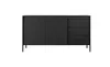 A black sideboard with fluted doors and drawers on a white background. Náhled obrázku produktu