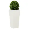 vidaXL Fioriera 2 pezzi Bianco 35x35x75 cm Acciaio Anteprima dell’immagine prodotto 4