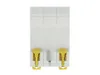 A close-up, front view of a white electrical breaker with yellow levers, set against a white background. Anteprima dell’immagine prodotto