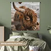 MuchoWow® Wandteppich Wandbehang Schottisches Hochlandrind Produktbild-Vorschau 4
