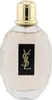 Yves Saint Laurent Parisienne Flakon aus klarem Glas mit facettierten Seiten, goldener Kappe und schwarzem YSL-Emblem, frontal aufgenommen. Voir les images du produit