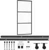 vidaXL Posuvné dveře s kováním ESG sklo a hliník 90x205 cm Náhled obrázku produktu 1