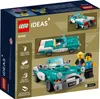 The back of a LEGO Ideas set box showing the vintage car model and minifigures. Produktbild-Vorschau