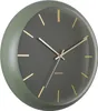A wall clock with a dark gray face and green frame. Anteprima dell’immagine prodotto