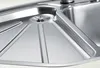 A close-up view of a stainless steel sink basin with a drain. Podgląd zdjęcia produktu