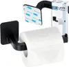 A black toilet paper holder with a roll of toilet paper attached, shown with its packaging in the background. Anteprima dell’immagine prodotto
