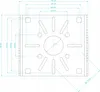 A technical drawing with dimensions of a metal bracket or mount. Náhľad obrázku produktu