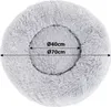 A top-down view of a round, plush dog bed with size measurements indicated. Anteprima dell’immagine prodotto