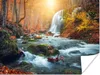 MuchoWow® Poster Wasserfall - Sonne - Herbst 160x120 cm - Produktbild-Vorschau 1
