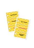 Two cards from a game are shown, overlapping each other, against a white background. The cards have a yellow chevron pattern and text on them. Produktbild-Vorschau