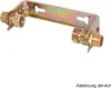 A plumbing fixture bracket with brass fittings against a white background. Podgląd zdjęcia produktu