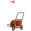 Design Fahrradanhänger Hunde Orange und Grau Oxford-Gewebe Produktbild-Vorschau 7