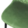 A close-up view of a green velvet chair seat and back. Náhled obrázku produktu