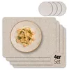 Tafelsets met glazen onderzetters, set van 4, beige, Productafbeelding-voorbeeld 1