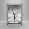 Gerahmtes Poster - Schwarzer Rahmen - Schwarzweiß Baum See Produktbild-Vorschau 5