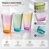 6 Trinkgläser Bunt Gläser Set Wassergläser Wasserglas Produktbild-Vorschau 2