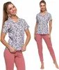 Zweiteiliges Damen-Pyjama-Set mit Blumen und langer Hose Produktbild-Vorschau 1