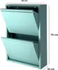 gowoll Schuhschrank Schmal Schuhregal Metall Hoch Produktbild-Vorschau 2