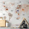 Selbstklebende Folie Fototapete - World Map in Beige Tones Produktbild-Vorschau 1