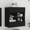 vidaXL TV-Wandschrank mit LED-Leuchten Schwarz 58,5x30x60,5 Produktbild-Vorschau 2