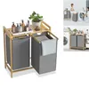 XMTECH Wäschekorb, 2 Fächer 36L Wäschesammler,Wäschekorb Produktbild-Vorschau 1