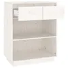 vidaXL Mobile laterale bianco 60x34x75 cm in legno di pino Anteprima dell’immagine prodotto 6