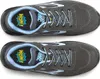 A top-down view of two gray and blue U-Power safety shoes. Voir les images du produit