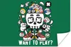 MuchoWow® Poster Billard - Totenkopf - Vintage 180x120 cm - Produktbild-Vorschau 1