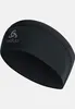 Schwarzes Stirnband mit Odlo-Logo in Grau auf der Vorderseite