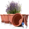 BigDean 6x Blumentopf mit Untersetzer rund ø40xH31 cm Produktbild-Vorschau 1