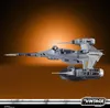 A Star Wars N-1 Starfighter model on a stand against an orange and brown gradient background. Náhled obrázku produktu