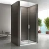 A modern bathroom with a glass shower enclosure. Produktbild-Vorschau