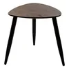 A triangular side table with three black legs on a white background. Náhled obrázku produktu