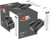 The image shows the packaging of a Bosch battery charger. Náhled obrázku produktu