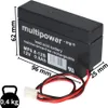 Multipower MP0,8-12 /12V 0,8Ah Blei Akku AGM mit Produktbild-Vorschau 4