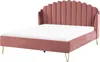 BELIANI Polsterbett Rosa Samtstoff mit Lattenrost 180 x 200 Produktbild-Vorschau 1