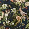 Wendekissen Samt Affe Blumen Vogel blau 50x50cm Produktbild-Vorschau 4