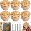 6 Stück Rattan Möbelknöpfe Schrankknöpfe Schränke Produktbild-Vorschau 1