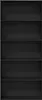 An empty black bookshelf with six shelves. Produktbild-Vorschau