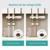 Two radiator valve connection setups are shown side-by-side, illustrating different pipe sizes. Produktbild-Vorschau